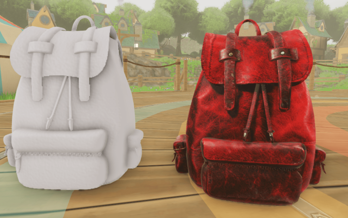 Before After Weathered Red Leather Backpack