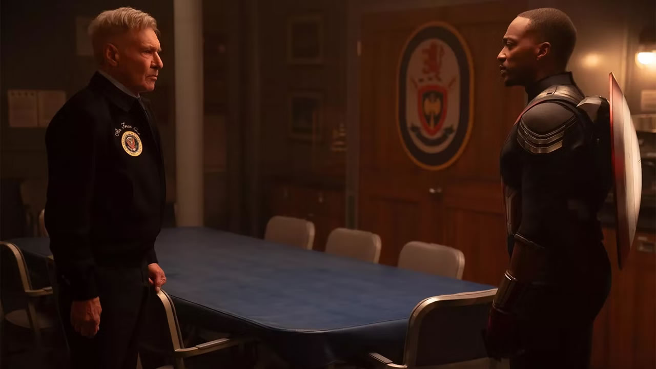 Marvel revela primeiras imagens de Anthony Mackie e Harrison Ford em Capitão América 4